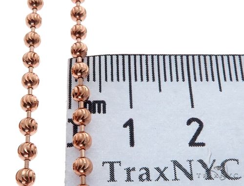 14k Rose Gold Moon Cut Chain 24 inches 3mm   64609 - Image 7
