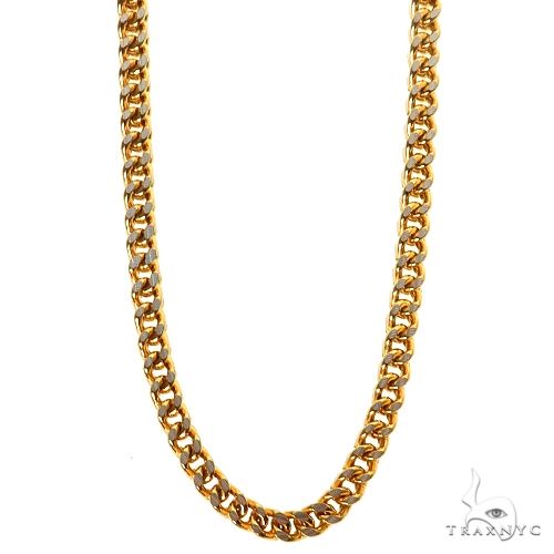 14k Two-Tone Semi-Solid Franco Link Chain 3.5mm 20 Inches 69942 - Image 1