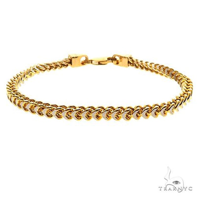 14k Semi-Solid Yellow Gold Diamond Cut Pave Franco Bracelet 3.6mm 10 Inches 69932 69933 - Image 1