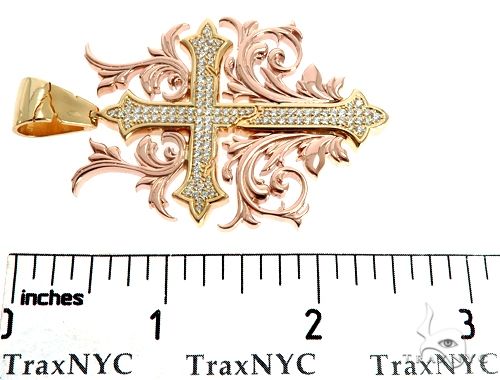 Black Ink Crew 14k Two Tone Diamond Filigree Cross Pendant 64746 - Image 7