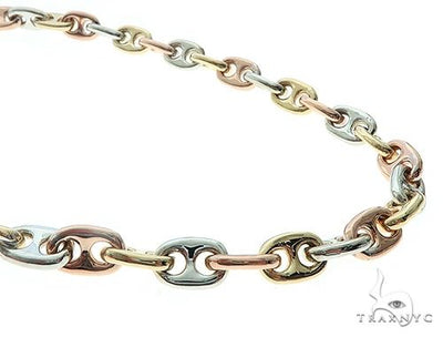 14k Three Tone Gold Solid Anchor Link Chain 66222 - Image 1