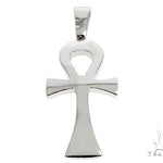 14k White Gold Diamond Ankh Pendant 64647 - Image 3