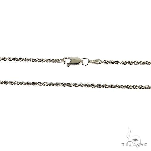 14k White gold Solid Rope Link Chain 2mm 26 inches 68792 - Image 3