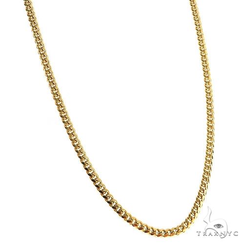 14k Yellow Gold Solid Thin Miami Cuban Chain 2mm 18 inches 68861 - Image 2