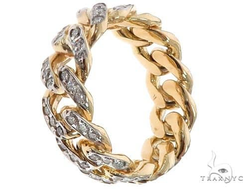 14k Yellow Gold Diamond Miami Cuban Ring 64738 - Image 1