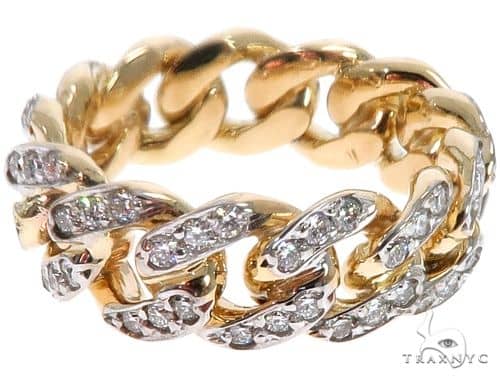 14k Yellow Gold Diamond Miami Cuban Ring 64738 - Image 2