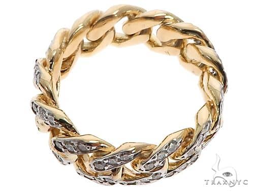 14k Yellow Gold Diamond Miami Cuban Ring 64738 - Image 3