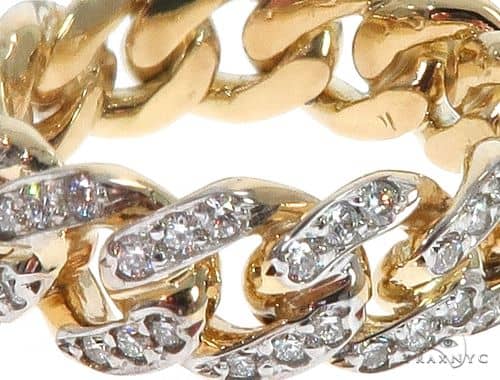 14k Yellow Gold Diamond Miami Cuban Ring 64738 - Image 5