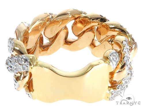 14k Yellow Gold Diamond Miami Cuban Ring 64775 - Image 3