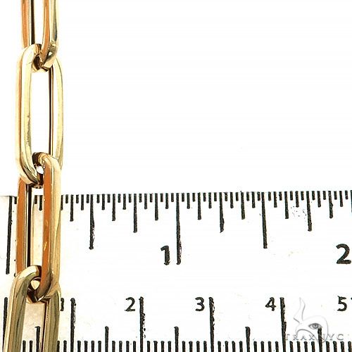 14k Yellow Gold Hollow Paperclip Link Chain  7.7mm 22 inches   68353 - Image 3