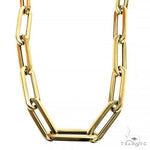 14k Yellow Gold Hollow Paperclip Link Chain  7.7mm 22 inches   68353 - Image 1