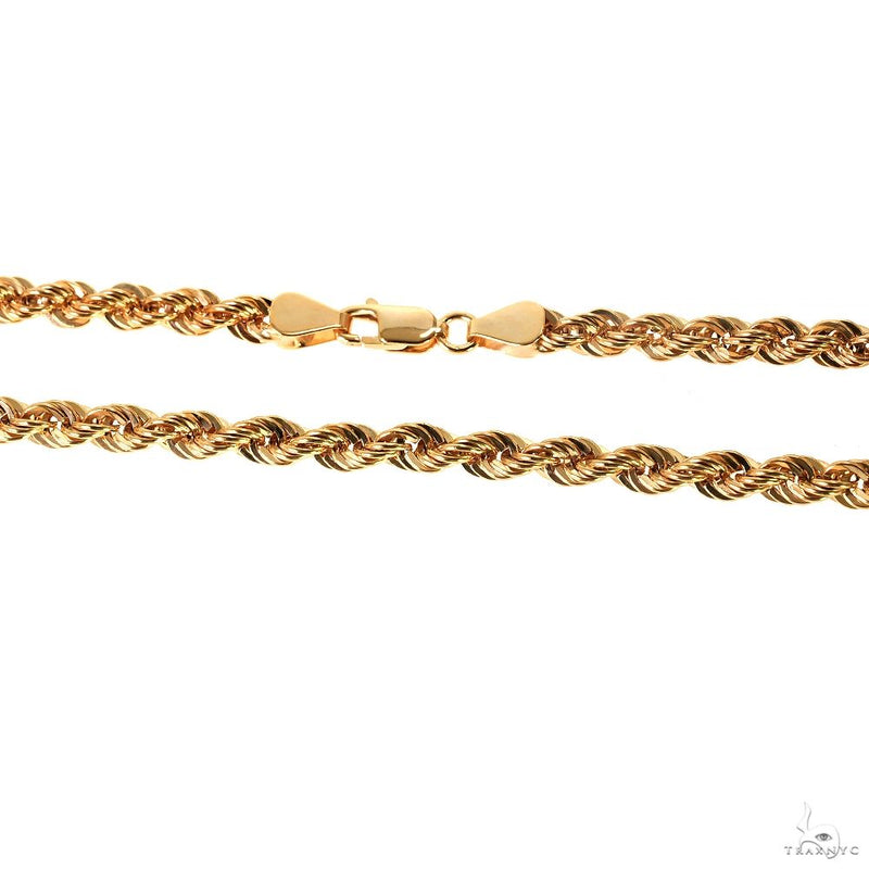 14k Yellow Gold Hollow Rope Link Chain 4.7mm 22 Inches 70072 - Image 4