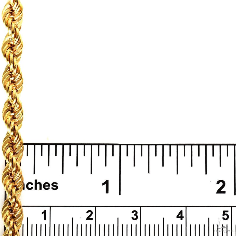 14k Yellow Gold Hollow Rope Link Chain 4.7mm 22 Inches 70072 - Image 6