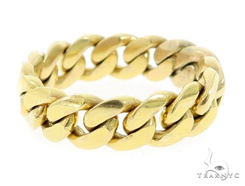14k Gold 8.0mm Miami Cuban Link Ring 61420 - Image 3