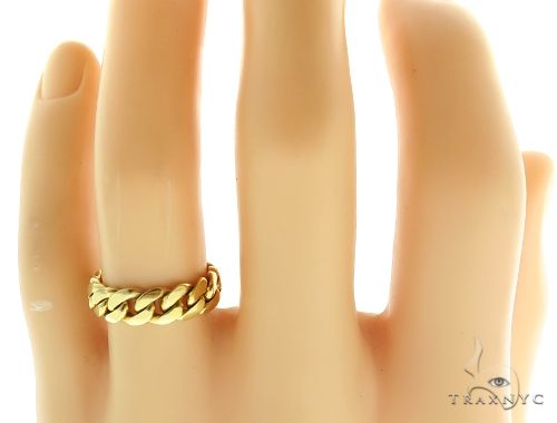 14k Gold 8.0mm Miami Cuban Link Ring 61420 - Image 5
