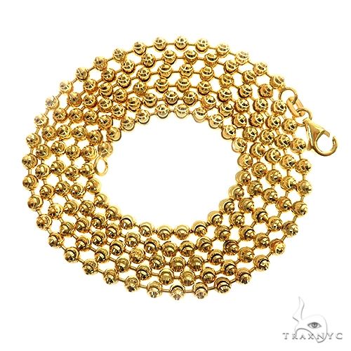 14k Yellow Gold Moon Cut Link Chain 24 Inches 3mm 68377 - Image 3