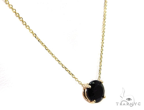 14k Yellow Gold Onyx Necklace 40017 - Image 2