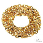 14k Yellow Gold Solid Anchor Link Diamond Cut Chain 4mm 24 inches 69615 - Image 3