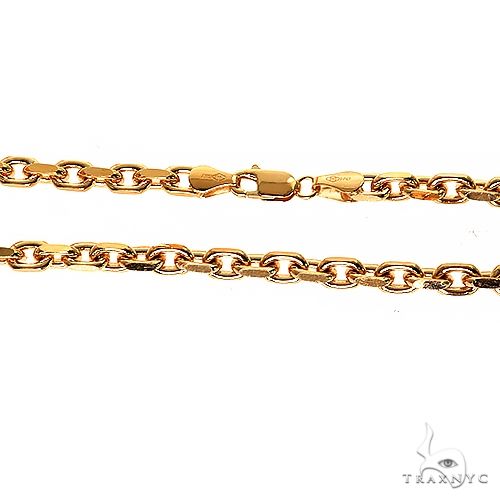 14k Yellow Gold Solid Anchor Link Diamond Cut Chain 4mm 24 inches 69615 - Image 4