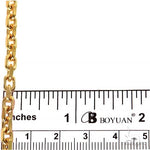 14k Yellow Gold Solid Anchor Link Diamond Cut Chain 4mm 24 inches 69615 - Image 6