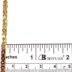 14k Yellow Gold Solid Byzantine link 3mm 20 inches 70142 - Image 4
