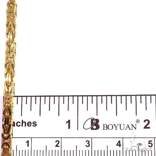 14k Yellow Gold Solid Byzantine link 3mm 24 inches 70146 - Image 4