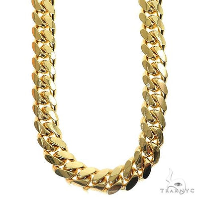 14k Yellow Gold Solid Miami Cuban 9mm 22 inches 69540 - Image 1