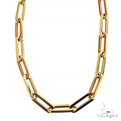 14k Yellow Gold Solid Paper Clip Link Chain 5.5mm 22 inches 70209 - Image 1