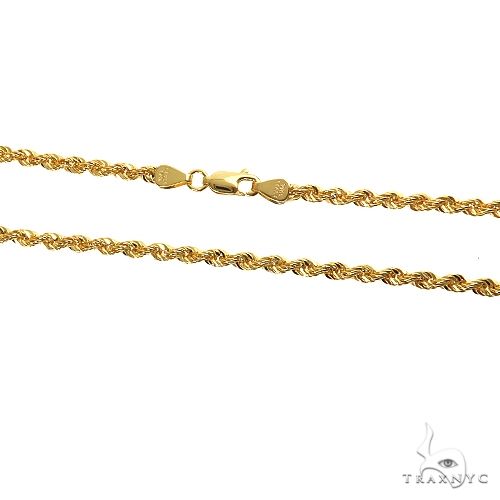 14k Yellow Gold Solid Rope Link Chain 3mm 18 inches 69502 - Image 4