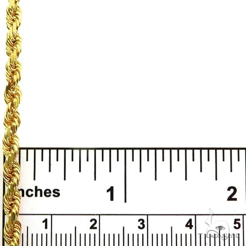 14k Yellow Gold Solid Rope Diamond Cut Link Chain 4mm 18 Inches 70132 - Image 5