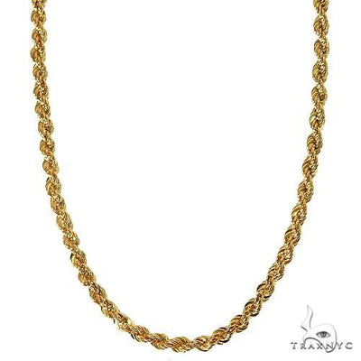 14k Yellow Gold Solid Rope Link Chain 2.2mm 24 Inches 70081 - Image 1
