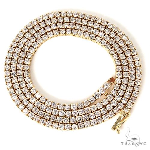 14k Yellow Gold Tennis chain 7pt 3.3mm 22 inches 69573 - Image 3