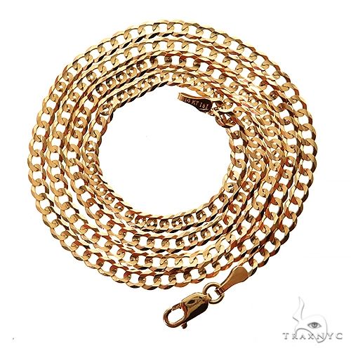 14k Yellow Gold Thin Curb chain 3.6 mm 24 inches 70259 - Image 3