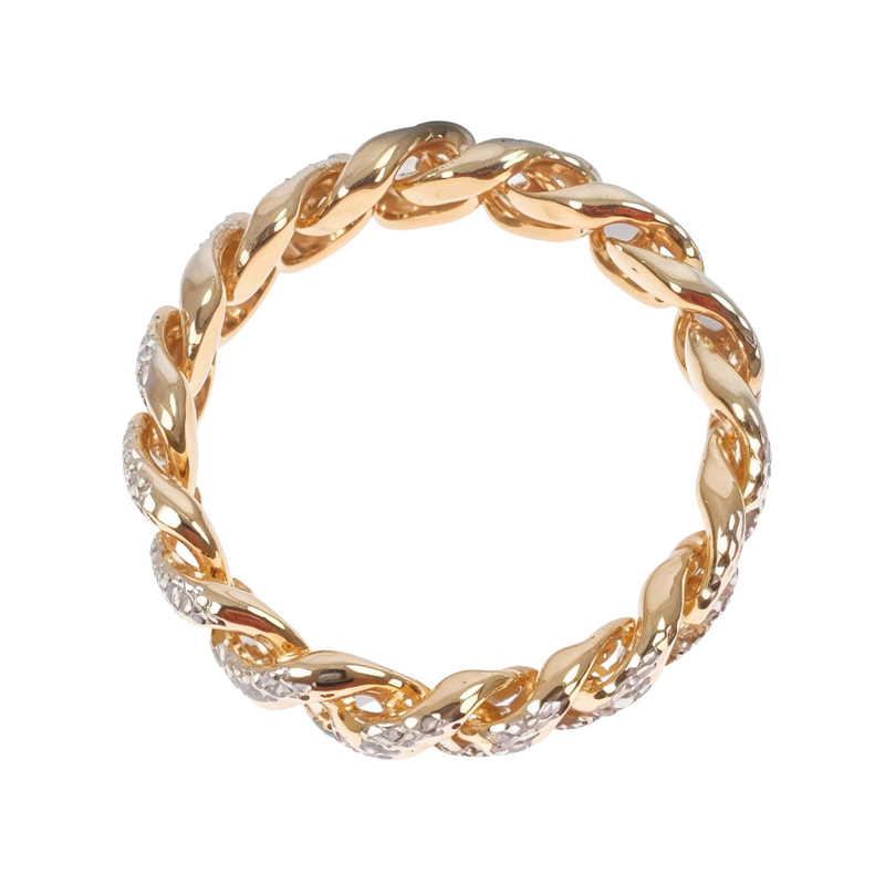 14k Yellow Gold Diamond Miami Cuban Ring 64675