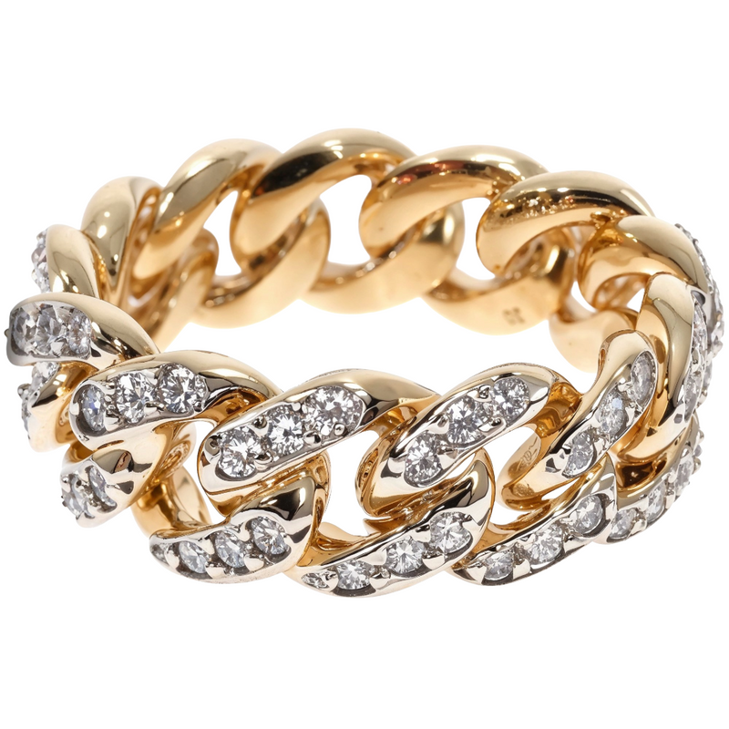 14k Yellow Gold Diamond Miami Cuban Ring 64737