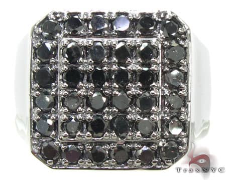 TraxNYC Black Diamond 10k White Gold Ring 17926 - Image 2