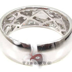 Dual Row Mens White Gold Wedding Ring 18515 - Image 7
