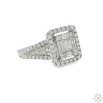 18K Gold Baguette Diamond Engagement Ring 67635 - Image 2