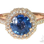 18K Gold Custom Sapphire Diamond Engagement Ring 66305 - Image 1