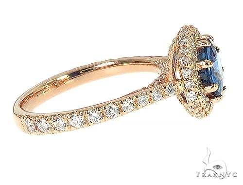 18K Gold Custom Sapphire Diamond Engagement Ring 66305 - Image 3