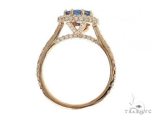 18K Gold Custom Sapphire Diamond Engagement Ring 66305 - Image 4