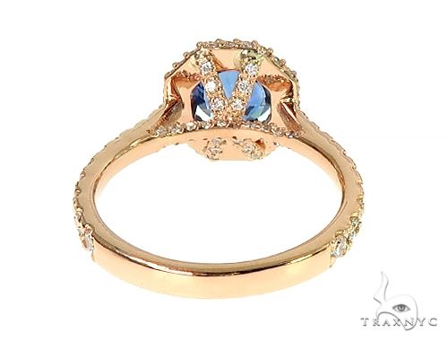 18K Gold Custom Sapphire Diamond Engagement Ring 66305 - Image 5
