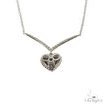 18K Gold Diamond Heart Necklace 67627 - Image 4