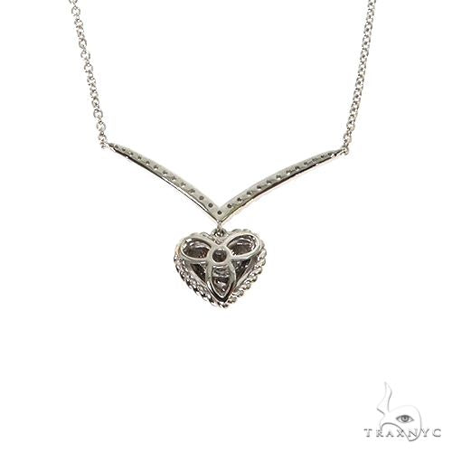 18K Gold Diamond Heart Necklace 67627 - Image 4