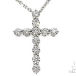 18K White Gold Diamond Cross Pendant with 18 Inch Chain 64630 - Image 1