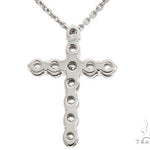 18K White Gold Diamond Cross Pendant with 18 Inch Chain 64630 - Image 3