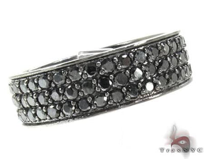 3 Row Black Diamond Ring 19535 - Image 1