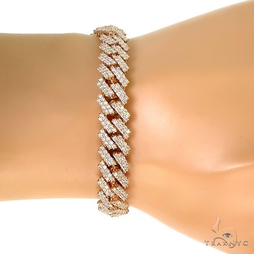 2 Row Prong Set Diamond Cuban Bracelet 66950 - Image 5