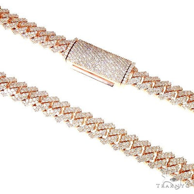 2 Row Prong Set Diamond Cuban Chain 66884 - Image 1