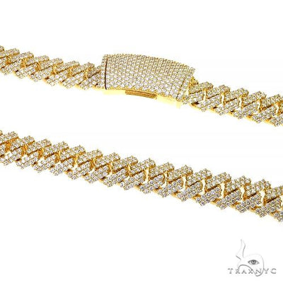 2 Row Prong Set Diamond Cuban Chain 66948 - Image 1